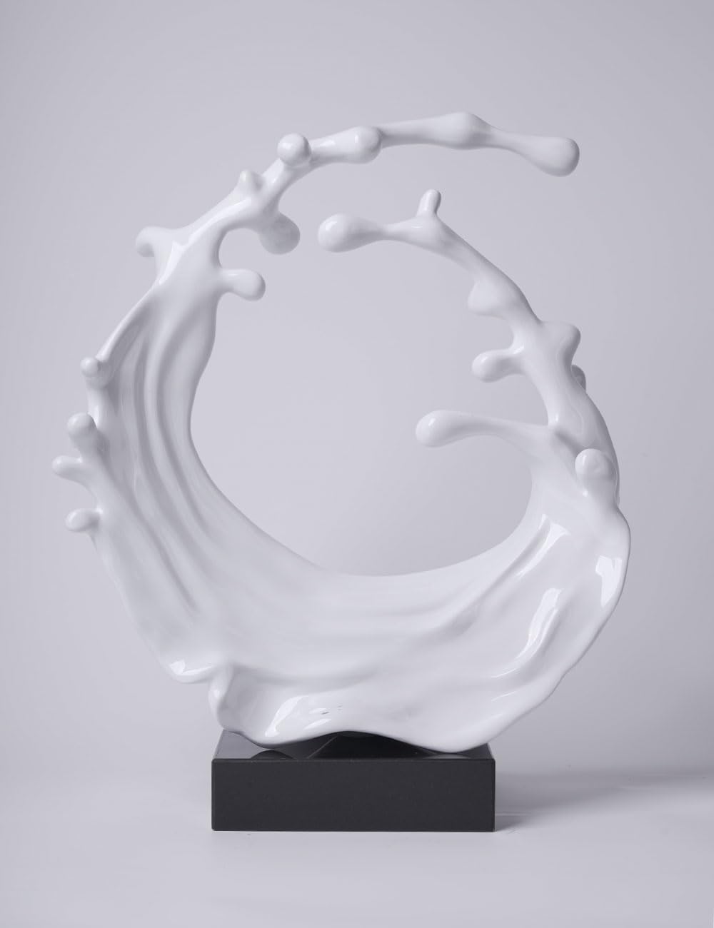 Abstract Sculpture Decor Modern Art Gift Sea Wave Figurine Table Centerpiece Statue / White