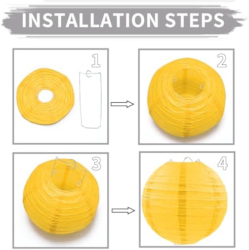 Fall Paper Lanterns, Yellow Orange Brown Thanksgiving Hanging Paper Lanterns for Autumn Harvest Birthday Bridal Shower Baby Shower Party Decor (9 PCS)
