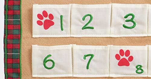 Personalized Dog Advent Calendar by Pockets of Learning | Interactive Canine Dog Countdown | Festive Pet Christmas Holiday Décor | Pet Seasonal Fabric Cloth Wall Hanging Décor