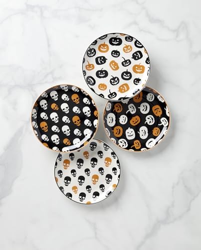 Oneida Vintro Halloween 4-Piece Accent Plates, Appetizer Plate Set for 4