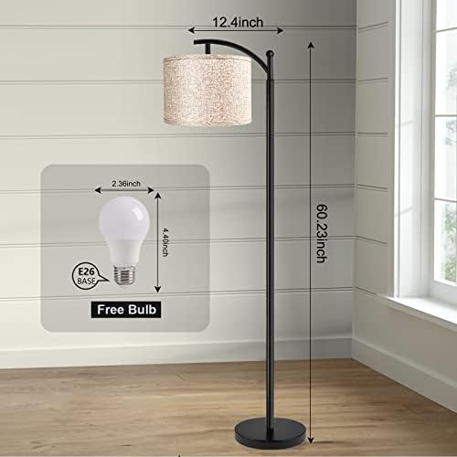 ROTTOGOON Floor Lamp for Living Room, 4 Color Temperature LED Floor Lamp with Remote Control & Foot Switch, LED Bulb