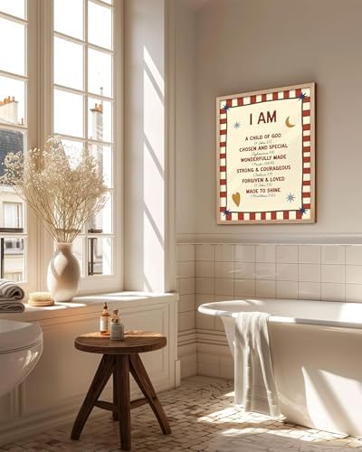 KensTro 16x20 Oak Framed I Am a Child of God Scripture Wall Art