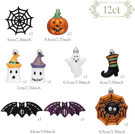 Valery Madelyn Halloween Tree Decorations Shatterproof Ornament Indoor 12ct