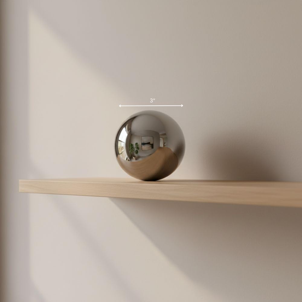 Modern Sculptural Orb Accent / 3-inch Diameter / Silver