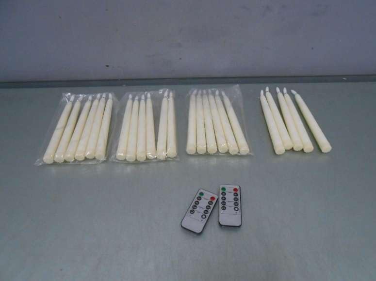 24 Pack Flameless Flicker Taper Candles Bulk with Remote and Timer, Battery Operated LED Warm White Taper Candles Light