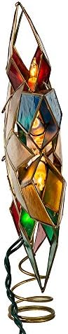 Kurt Adler 10-Light Multi-Color Capiz Star Tree Topper