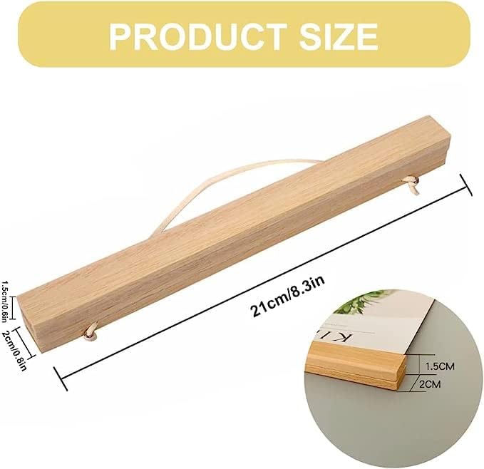 Natural Wooden Magnetic Frame, Poster Holder, 2 Pieces Wooden Magnetic Photo Frame, Magnetic Wooden Photo Frame