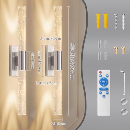 camuucci Battery Operated Wall Sconces Set of 2, Rechargeable Wall Lights