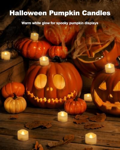 Homemory 100-Pack Flameless Tea Lights Candles Battery Operated, 200+ Hours