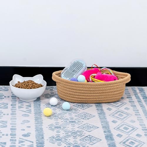 Small Cotton Rope Storage Basket Set 5 / Tan Brown