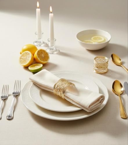Napkin Rings Set of 12 Metal Gold Round Napkin Rings Buckles for Dining Table Decor Napkin Holders for Wedding Party
