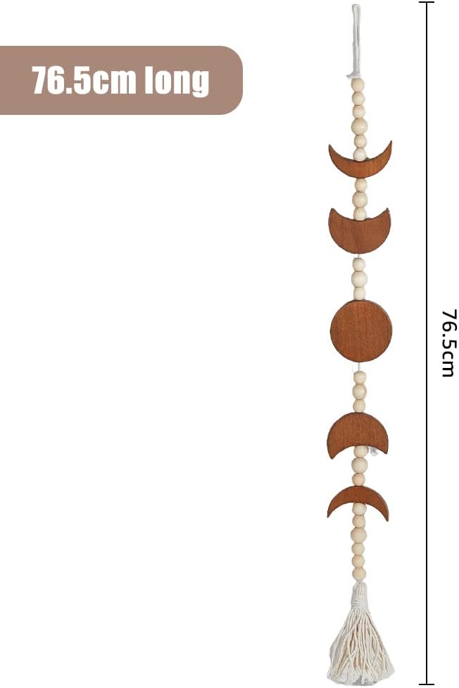 Beaded Moon Phase Decorative Hanging Ornaments Wall Hanging Pendant Bohemian Ethnic Style / Camel