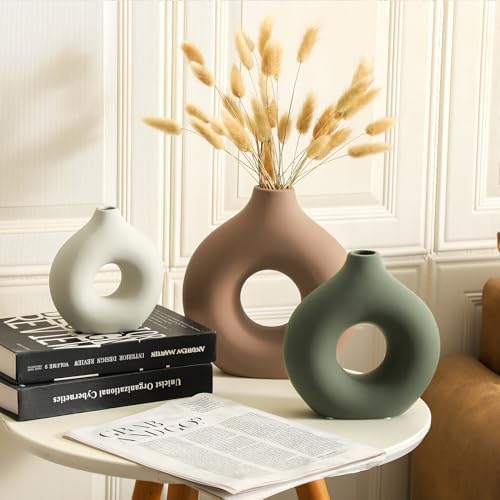 Ceramic Vase Home Table Decor / Brown / Set of 3
