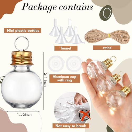 Bokon 25 Pack 1oz Plastic Mini Potion Bottles with Ring Lids