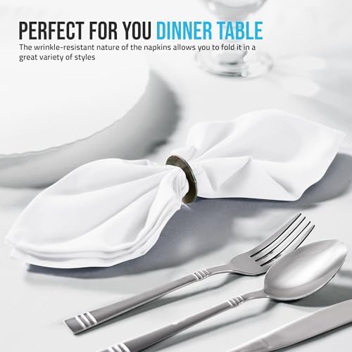 Utopia Home [12 Pack, White] Cloth Napkins 17x17 Inches, 100% Polyester