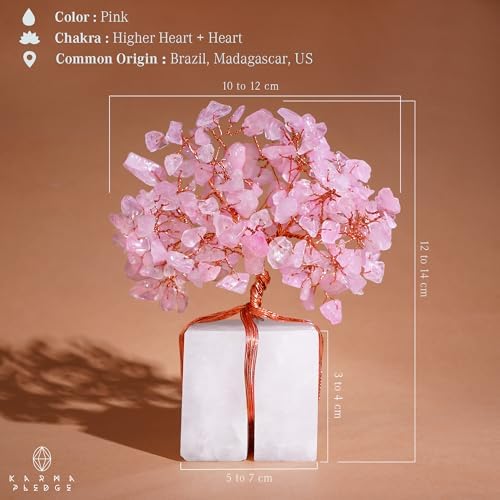 Rose Quartz Crystal Tree of Life Unique Birthday Gifts for Women, Mom, Sister, Friends. Handcrafted Chakra Healing