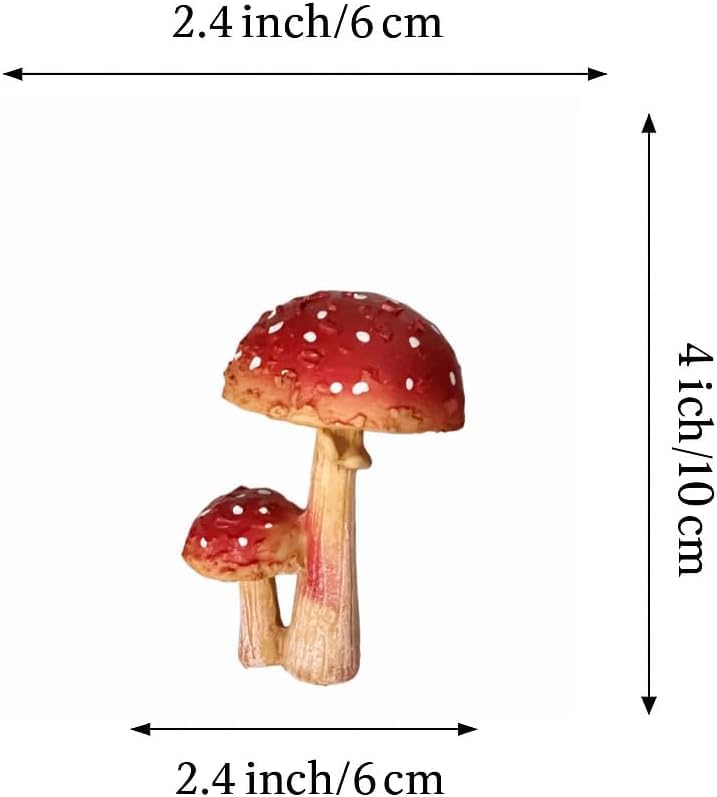 Assorted Sizes Resin Garden Mushrooms / Mother & Child Mushroom / Set of 6