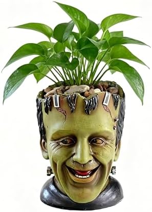 Funny Planters Head Planter for Indoor Plants, Succulent Pot with Drainage Hole Fairy Garden Resin Cactus Pencil Holder Desk Storage Gift for Women Men Plant Pot