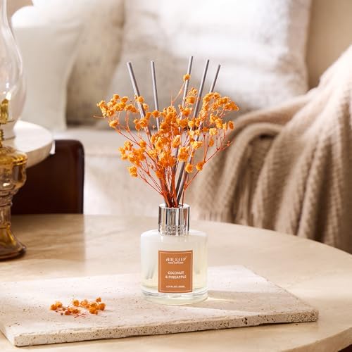 Airkeep Reed Diffuser Set,6.76 fl oz (200 ml) - Coconut & Pineapple Oil Diffusers with 8 Reed Sticks, Home Fragrance