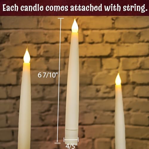 ORIENTAL CHERRY Floating Candles with Wand, 12 Pcs Magic Flickering Light