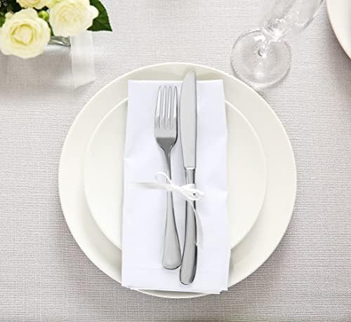 Utopia Kitchen Cotton Blend White Cloth Napkins [12 Pack, 18x18 Inch]