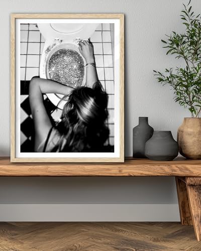 EcoHest 16x20 in After the Disco Party Framed Wall Art for Bathroom