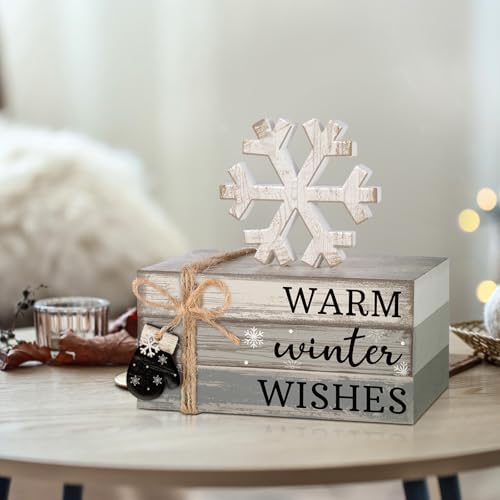 4 Pcs Winter Table Decorations Snowflake Tiered Tray Decor