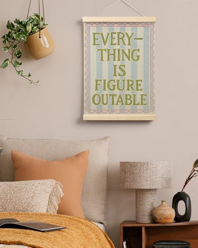 FGFK Everything Is Figureoutable Wall Art Poster Hanger Frame, Motivational Office Decor, Dopamine Positive