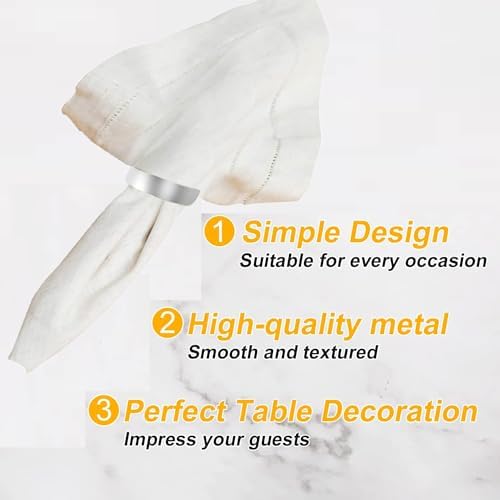 Silvery Napkin Rings-10 Pcs Stainless Steel Napkin Rings