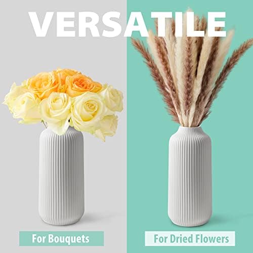Ceramic Vase in Nordic Style / White / Single Medium / 8 Inch
