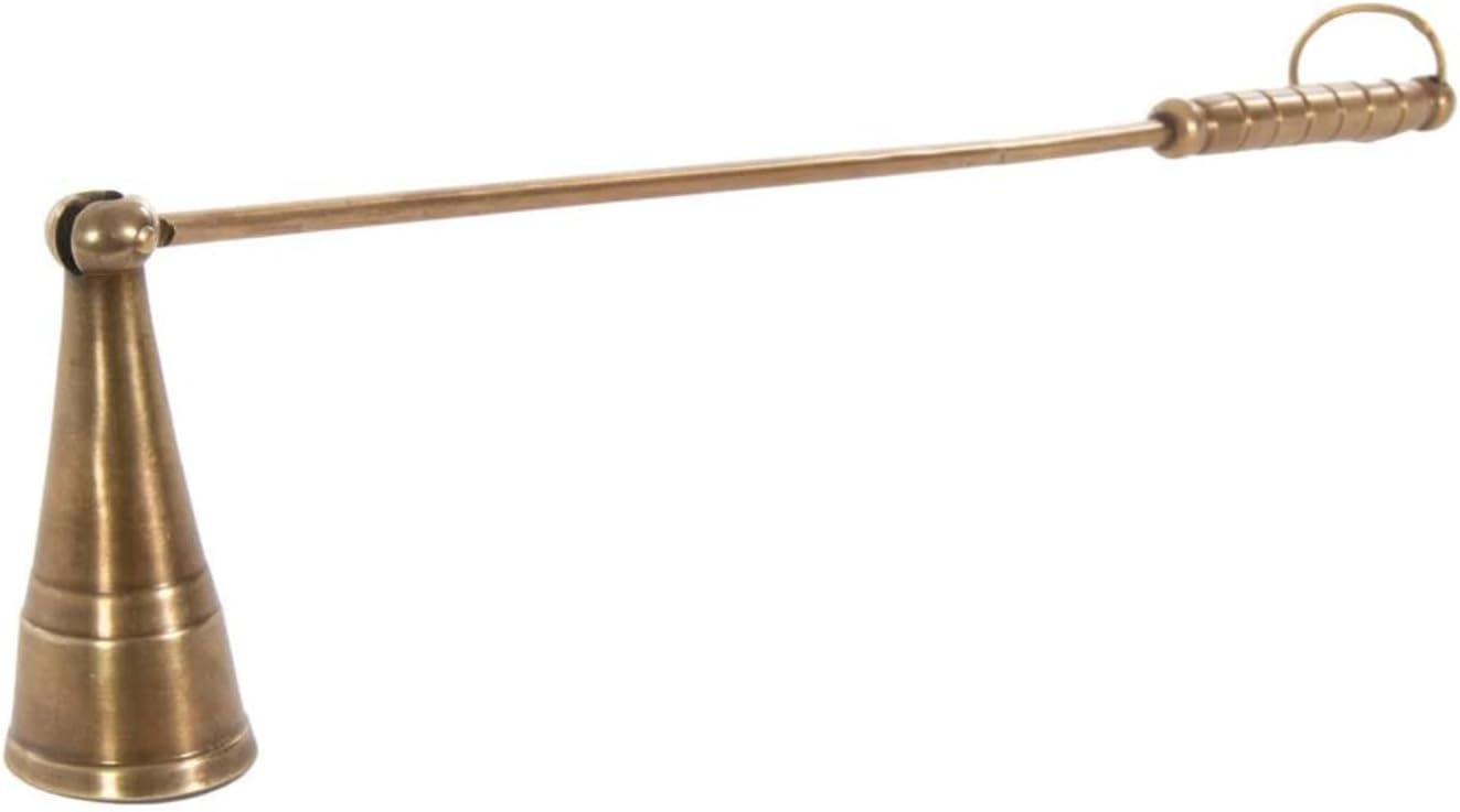 Antique Brass Candle Snuffer Long Handle Flame Extinguisher 11.5 | Tapered Bell, Slim Profile, One-of-a-Kind Accent