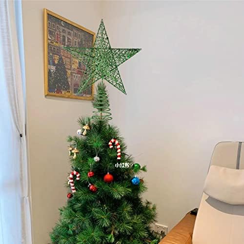 BinaryABC Iron Christmas Tree Star Topper,20cm Glittering Tree Topper