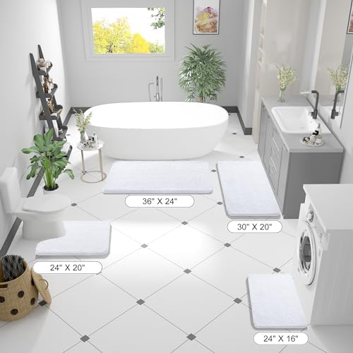 OLANLY Bathroom Runner Rugs 70x24, Extra Soft Absorbent Chenille Bath Rugs