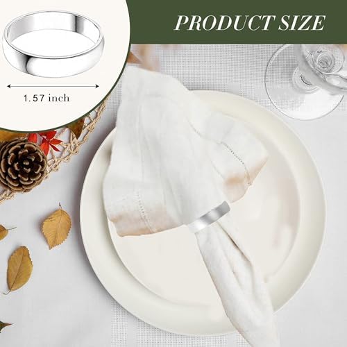 Silvery Napkin Rings-10 Pcs Stainless Steel Napkin Rings