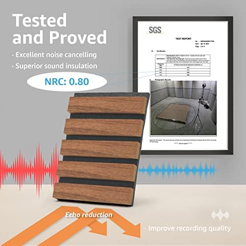 2 Wood Slat Acoustic Panels / Walnut / Set of 2