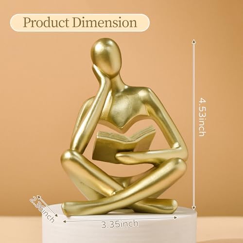 UTTCMK Abstract Art Thinker Statue - Reading Thinker Sculpture Figurine, Modern Home Decoration for Living Room Office