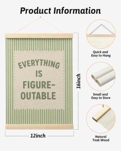 FGFK Everything Is Figureoutable Inspirational Wall Art Poster Hanger Frame
