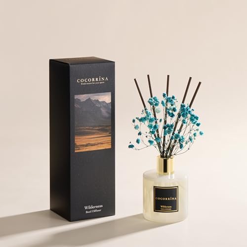 COCORRÍNA Reed Diffuser - Wilderness 6.7 fl oz Scented Diffuser with 8 Sticks Home Fragrance Reed Diffuser for Bathroom