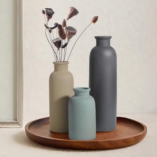 Small Ceramic Vase / Multicolor / Set of 3
