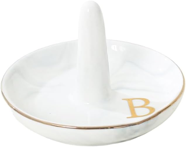 Personalised Marble Letter Ring Dish Holder / B