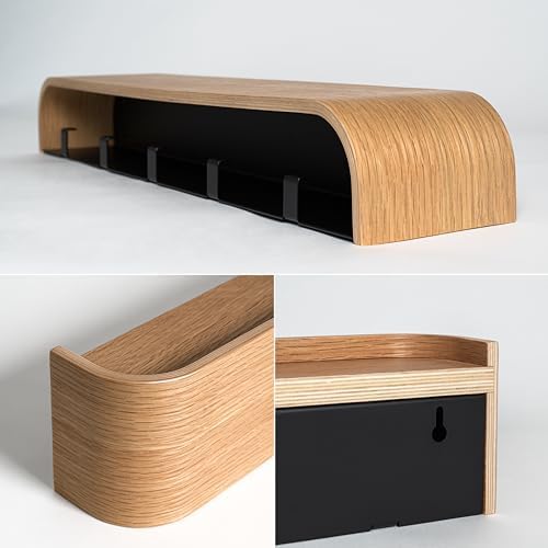Modern Design Coat Rack / 5 Hooks / Oak