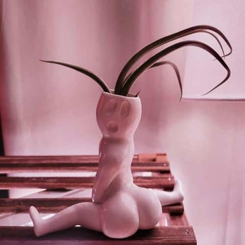 Funny Halloween Big Booty Ghost Planter Display Gag, Hilarious Air Plant Holder Gag Gift, Resin Air Fern Display Stand Prank Gift Decor for Indoor Outdoor Home Office, White