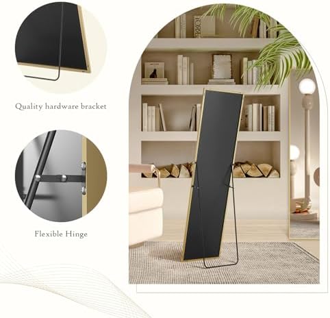 Full Length Floor Mirror, 16"x59" Body Wall Mirror with Stand