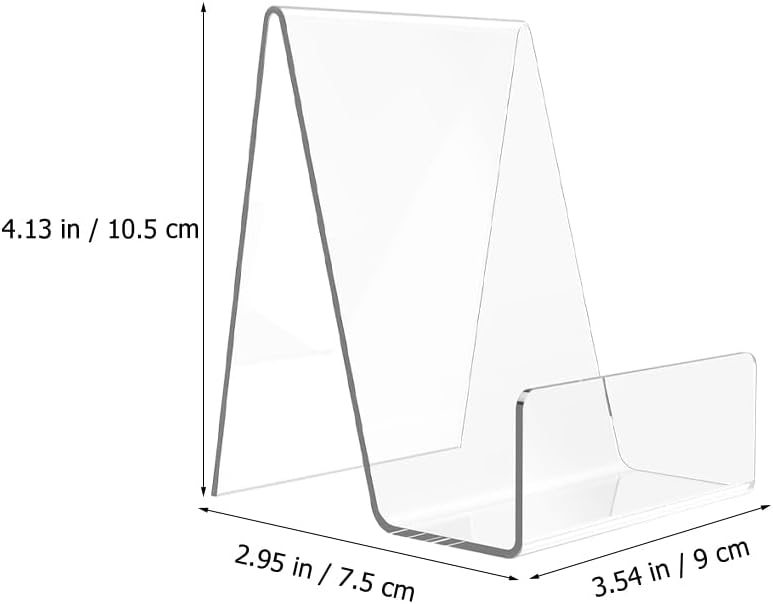 Acrylic Book Display Stand Freestanding Bookshelf for Desk Home Office / Clear / 3.5 x 4.1 x 3