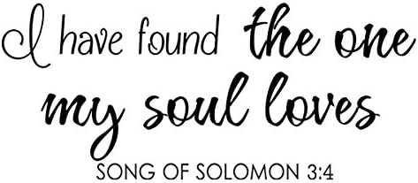 I Have Found The One Whom My Soul Loves Vinyl Love Wall Decal Love Saying Quote / 9"hx22"w / White