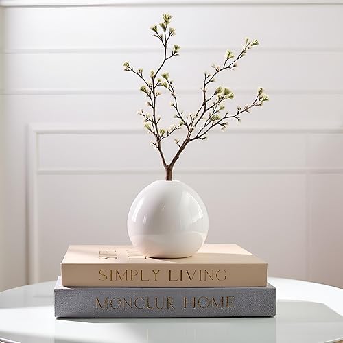 Decorative Books / Linen Storage Box / Apricot & Dark Gray / Set of 2