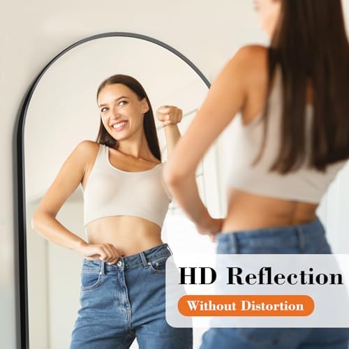 DUMOS 64"x21" Arched Full Length Mirror with Stand, Full Body Floor Mirror