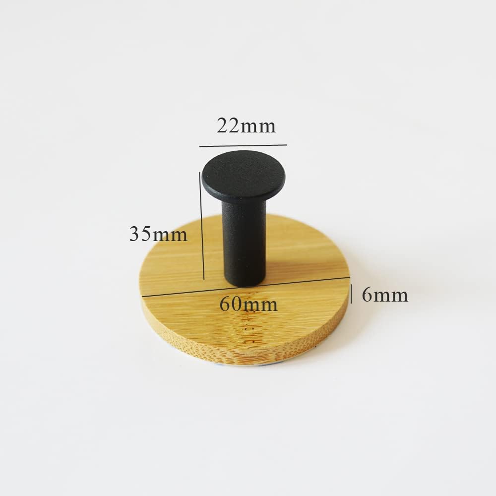 Decorative Wood Wall Hook Coat Hooks for Hanging Adhesive Waterproof Wall Hook / White / Set of 4
