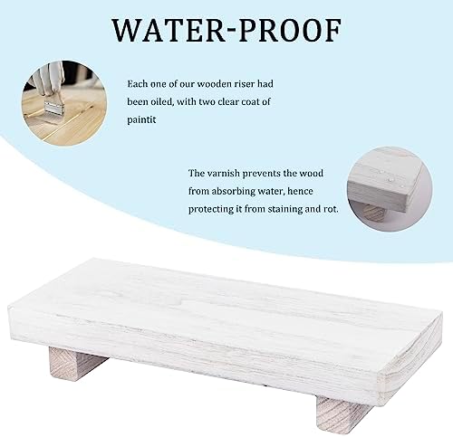 Wood Bathroom Tray Farmhouse Decor Kitchen Soap Holder, 8.7" X 3.6" White