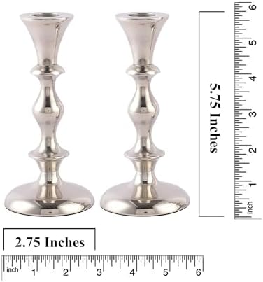 Rely+ Silver Candle Holders Set of 2 Decorative Centerpiece Table Candlesticks Holders for Taper Candles Home Decor Easter Candle Holders for Dinner Party Wedding Decorations